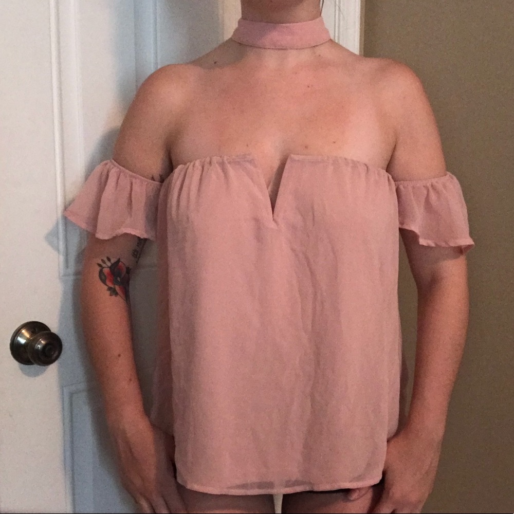 Pink Strapless Top